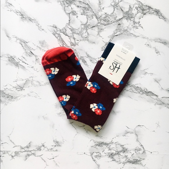 HAPPY SOCKS Plum Floral Patterned Socks - Picture 3 of 4